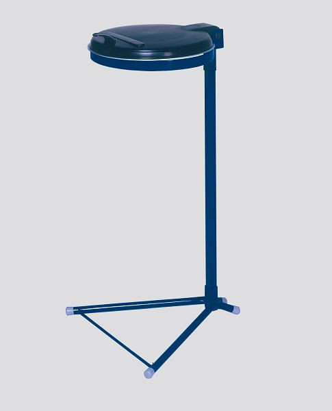 Poubelle standard VAR avec couvercle en plastique noir, bleu gentiane, 10203
