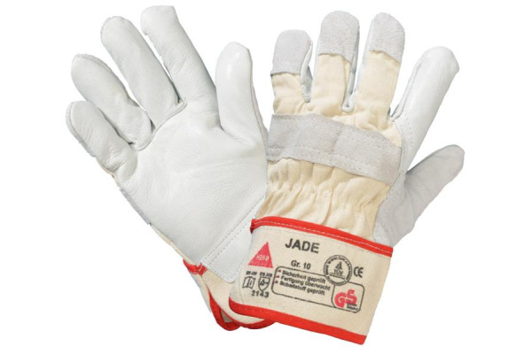 Hase Safety JADE Kombi, Gants de sécurité à 5 poignées en cuir pleine fleur/croûte, taille : 9, UE : 12 paires, 290820-9