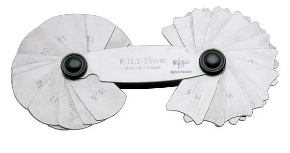 ELORA jauge à rayons concaves et convexes, rayon: 1-7 mm, 8421000000000