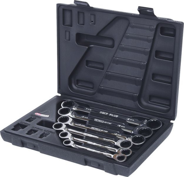KS Tools GEARplus jeu de clés polygonales à double cliquet, coffret de 6 pièces, 503.4556
