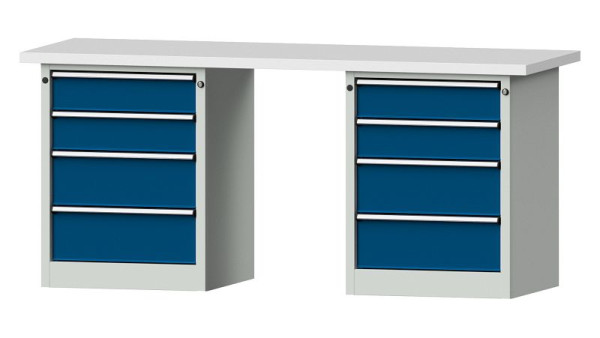 Établis ANKE Établi combiné, modèle 840 V, 2000 x 700 x 890 mm, RAL 7035/5010, KSP 40 mm, 415.101