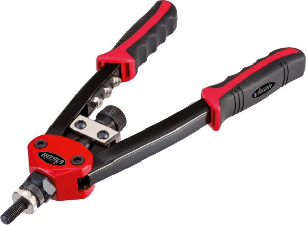 Pince à rivets VIGOR pour rivets aveugles et écrous à rivets, universelle, 320 mm, nombre d'outils : 9, V3735