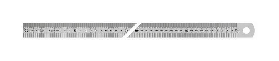 Règle en acier Vogel Germany, type B, 2000 x 30 x 1,0 mm, lecture de gauche à droite, 1018020200