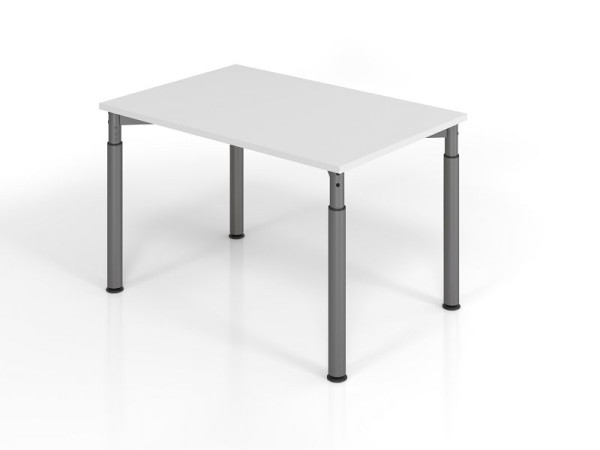 Bureau Hammerbacher YS12, 120 x 80 cm, plateau : gris, épaisseur 25 mm, chant épais en ABS, forme rectangulaire, graphite, VYS12/5/G
