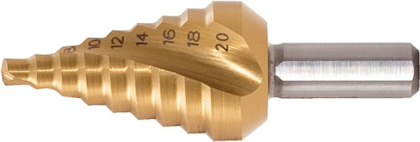 KS Tools Foret étagé HSS-TiN extra court, diamètre 4-20 mm, 9 étapes, 330.2375