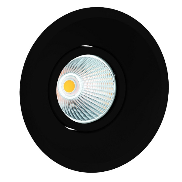 rutec Projekt CORU - 80 LED - spot encastré, orientable, rond, IP20 - noir, 1 - flamme, PEG510