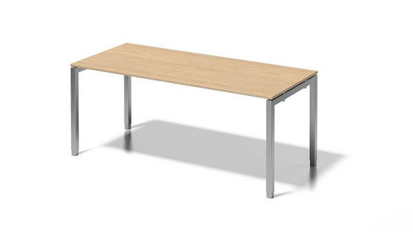 Bureau Bisley Cito, structure en U réglable en hauteur 650-850 mm, H 19 x L 1800 x P 800 mm, érable/argent, DUH1808MP355