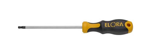 Tournevis à tête sphérique ELORA, TORX®, 573, Diamètre du filetage: M3, Torx Übereckmaß: 2,5 mm, 0573020091000