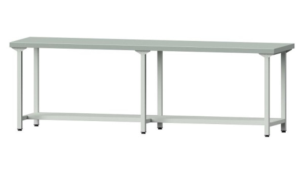 Bancs de travail ANKE table de travail, modèle 91, 2800 x 700 x 900 mm, RAL 7035, ZBP 50 mm, 400.463