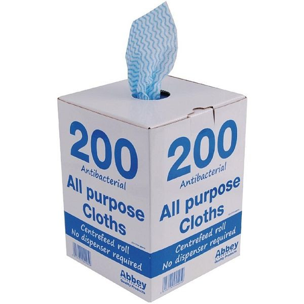 Lingettes multi-usages antibactériennes Jantex bleu, UE : 200 pièces, DN843