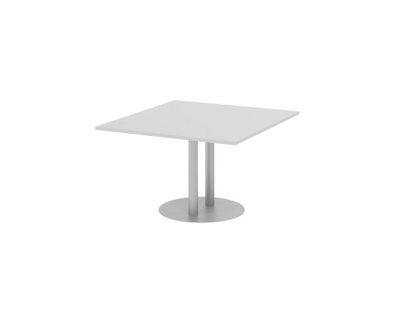 Plaque de liaison et de montage Hammerbacher, couleur de la plaque : gris, plaque : 1200 x 1300 x 25 mm, base colonne/plaque en argent, hauteur de travail : 740 mm, VKT12S/5/S