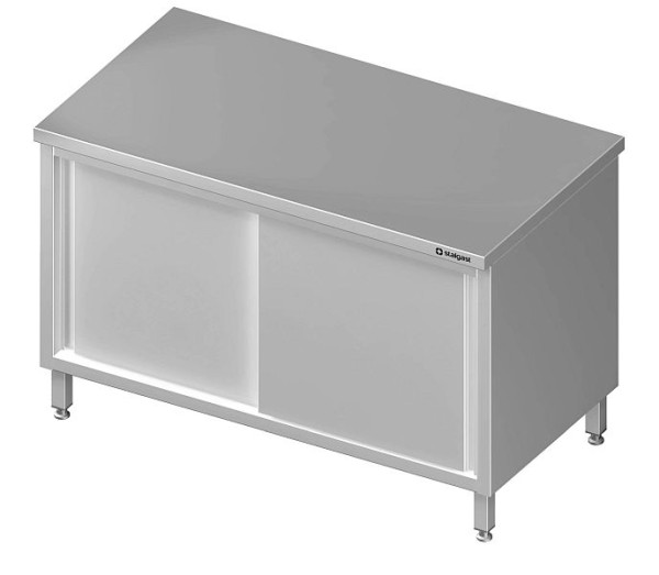 Armoire de passage Stalgast avec portes coulissantes, 800x600x850 mm, sans dosseret, soudée, VAS08611