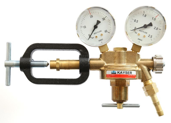 Régulateur de pression Kayser 'acétylène', avec 2 manomètres, Ø 63mm, 55182