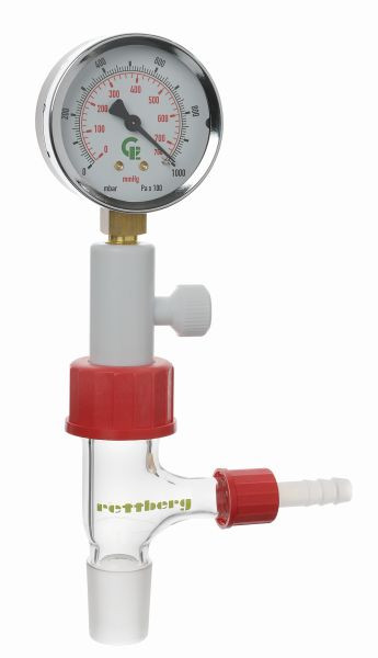 Vanne de ventilation Rettberg pour dessiccateurs, avec vacuomètre, 124000100