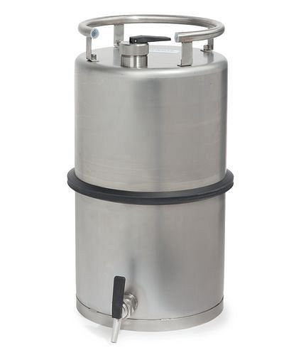 Bocal de sécurité DENIOS, inox, avec robinet 3/4", volume 25 litres, 117-347
