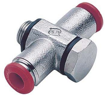 temporisateur B-TSH-8-1/8-MSv, raccord tournant en T - cylindrique, 1 voie avec vis banjo, tuyau Ø : 8 mm, filetage : 1/8", UE : 10 pièces, 03673538
