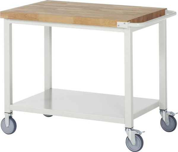 Établi mobile RAU série 8000, étagère en tôle d'acier, 1000x880x700 mm, 05-8000-6-107B4S.12