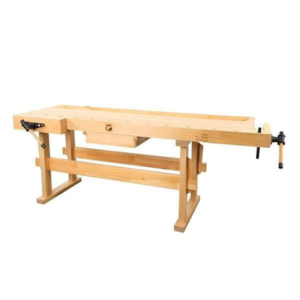 Banc de rabotage Holzmann avec tiroir et mâchoires de serrage, longueur : 2100 mm, WB210