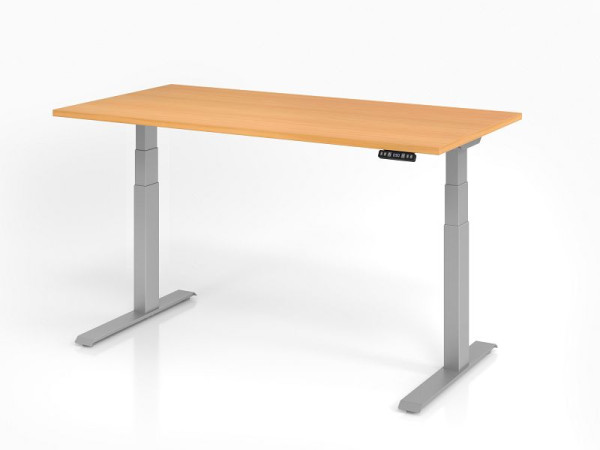 Bureau Hammerbacher XDKB16, 160 x 80 cm, plateau : hêtre, épaisseur 25 mm, chant épais en ABS, forme rectangulaire, VXDKB16/6/S