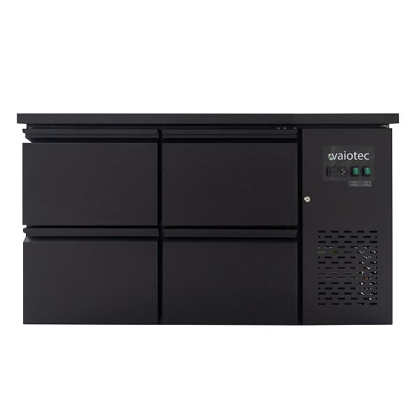 Table réfrigérée bar Vaiotec EASYLINE noir / 4 tiroirs - 280 l, 146,5x52x84 cm, 10042