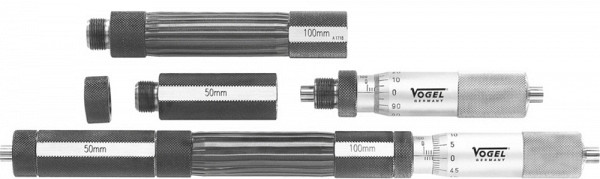Vogel Germany Jeu de micromètres d'intérieur DIN 863, 100 - 1300 mm, 230444