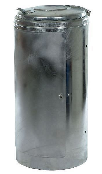 Poubelle d'aire de repos Renner environ 120 L, verrouillable, avec couvercle en acier, anneau de serrage galvanisé à chaud, galvanisé à chaud, 8045-00FV