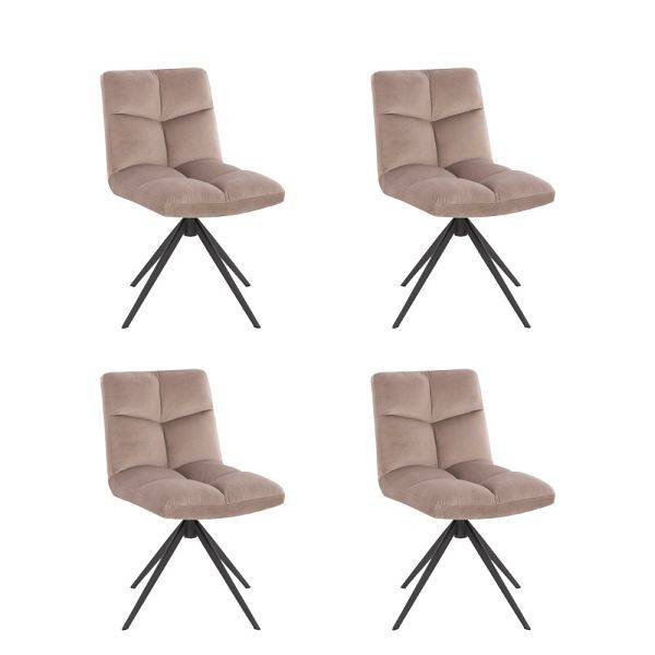 HOME DELUXE Chaise de Salle à Manger Pivotante Lot de 4 NODA – Velours Marron Clair, 50877