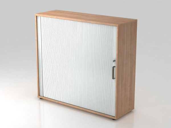 Armoire à volets roulants Hammerbacher horizontale, poignée en bande 3OH 120 cm noyer/argent, 120x40x110 cm (LxPxH), V1733S/N/S/SG