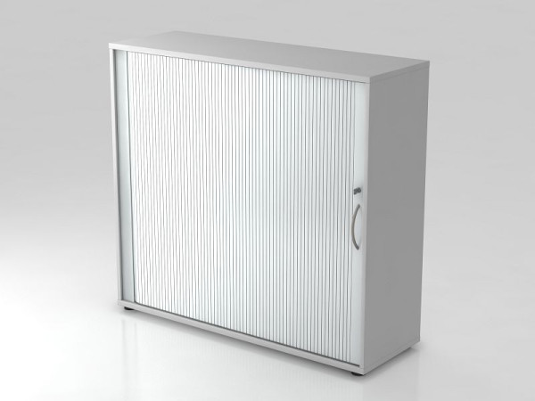 Armoire à volets roulants horizontale Hammerbacher, poignée arquée 3OH 120 cm gris/argent, 120x40x110 cm (LxPxH), V1733S/5/S/BM