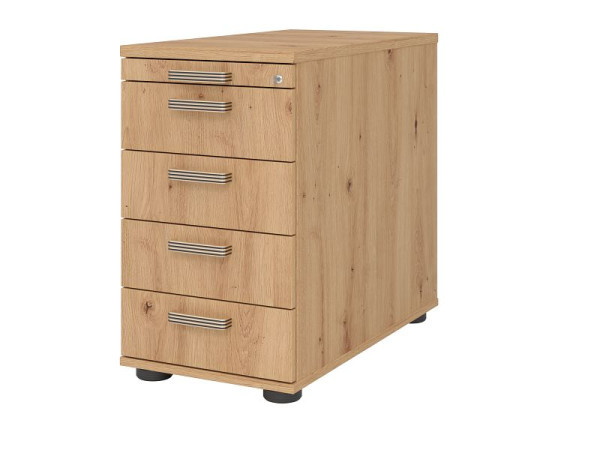 Conteneur sur pied Hammerbacher 80cm, 4 tiroirs, serrure SG Asteiche, VSC50/R/R/SG