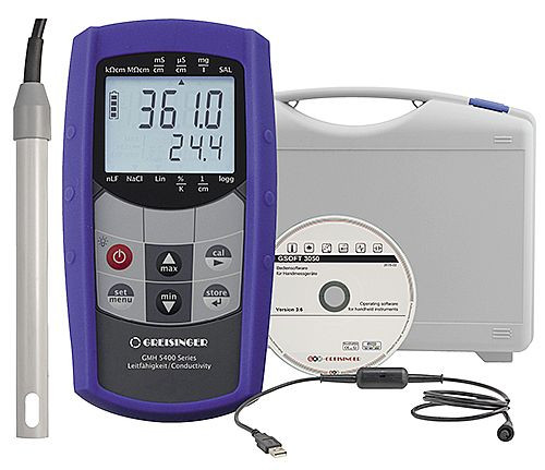 Ensemble de mesure de conductivité Greisinger SET-GMH 5450, 611246