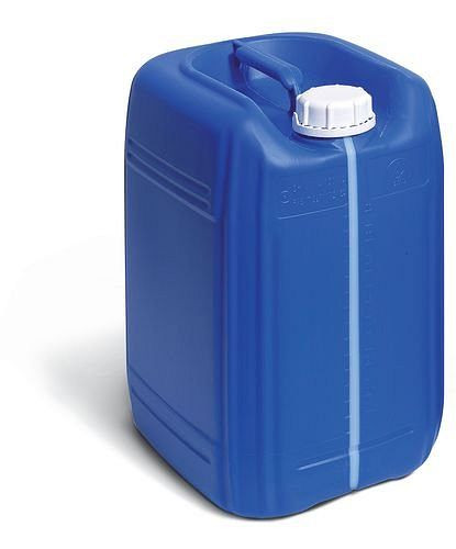 Bidon en plastique DENIOS en polyéthylène (PE), 20 litres, bleu, avec bandes de visualisation, 279-042