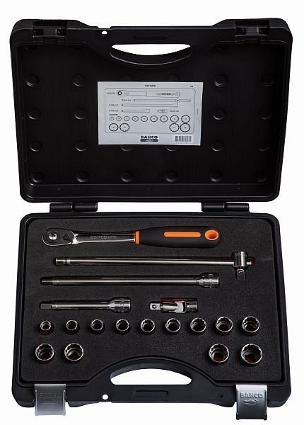 Jeu de clés à douille Bahco 1/2", 18 pièces, 7818DS
