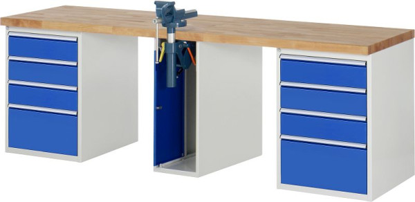 Etabli RAU série 7000 - modèle 7510-0, L2500 x P700 x H890 mm, base système L2500 x P650 x H850 mm, 03-7510A0-257B4M.11