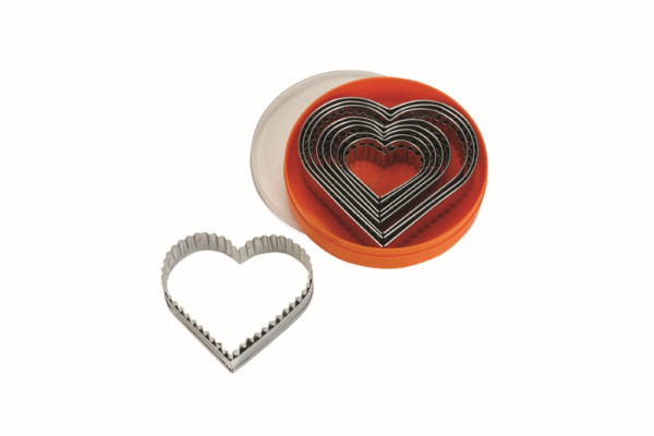 Set d'emporte-pièces Schneider coeur, dentelé 9 pièces, acier inoxydable, épaisseur du matériau : 0,4, 0,5 mm, 199511