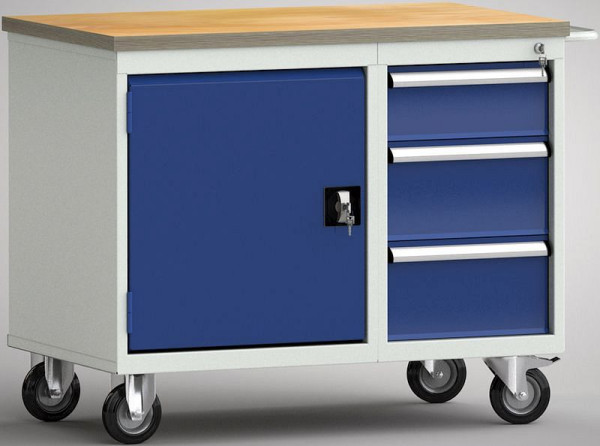 Etabli professionnel KLW - 1000 x 620 x 840 mm L x P x H sans panneau arrière, WP824N-1000M30SE7049