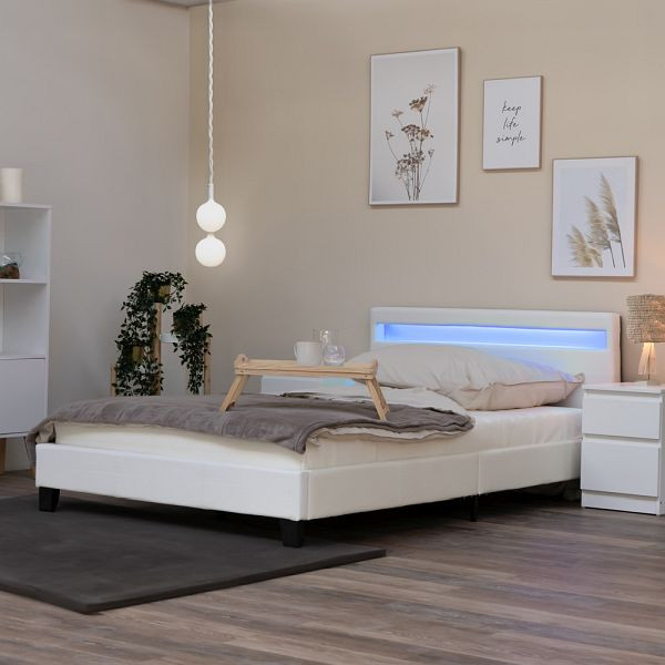 HOME DELUXE Lit LED ASTRO - 140 x 200 cm blanc, 7310