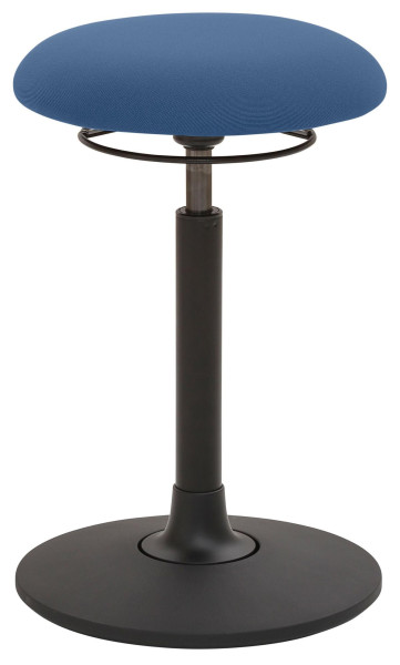 Tabouret Mayer Sitzmöbel , assise en plaque ronde, rembourré, avec anneau de déclenchement noir, hauteur d'assise 58 - 83 cm, bleu, 1166_30612