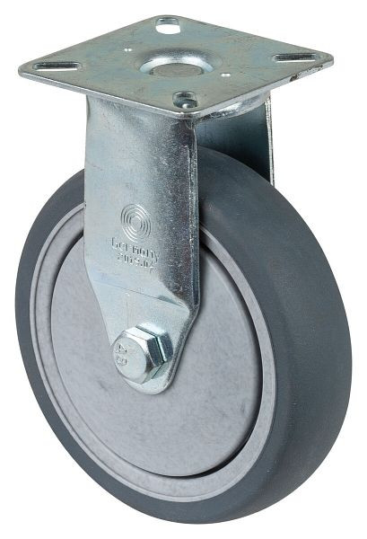 Rouleau d'appareil BS rollers, plaque, largeur 28 mm, Ø100 mm, 70 kg, bande de roulement en caoutchouc gris, conducteur d'électricité, roulement à billes, lot de 2, A310.A89.100