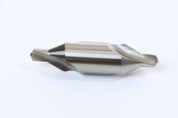 Foret à centrer ELMAG DIN 333 forme A, Ø de perçage : 8, 00 x Ø de queue : 20,0 mm, longueur : 80 mm, rainuré en spirale, angle fraisé de 60°, coupe à droite, en HSS, 89074