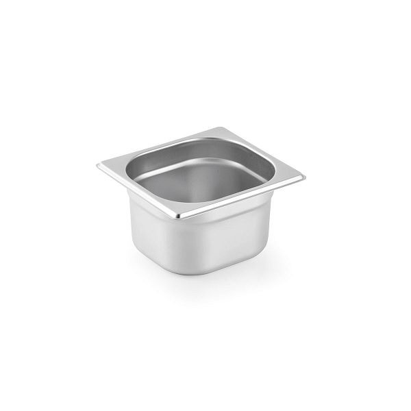 Vaiotec TOPLINE Récipient gastronorme GN 1/6 - 100 mm, acier inoxydable AISI 304, 17,6x16,2x10 cm, 10639