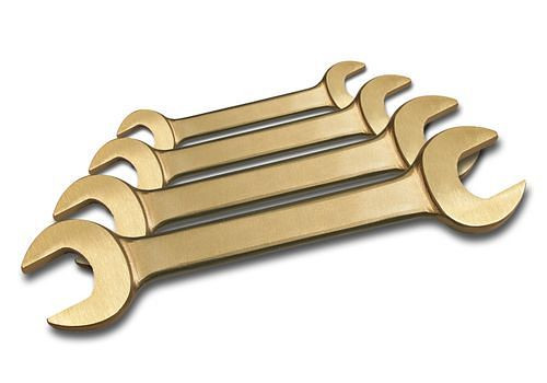 Jeu de clés à fourche doubles DENIOS, 12 pièces, 6-32 mm, bronze spécial, anti-étincelles, 250-296