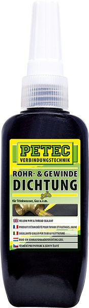 Joint d'étanchéité pour tuyau et filetage Petec jaune, 50 ml, VE: 10 pièces, 97217