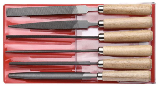 Jeu de limes à clés rouges GEDORE, longueur 177 mm, 6 pièces, 3301596