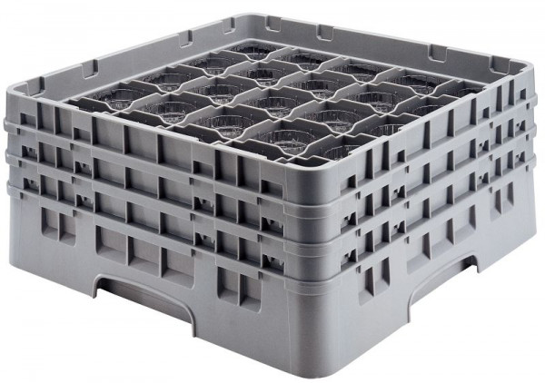 Panier de lavage Cambro 36 compartiments Camrack®, 15,5 cm, gris doux, paquet de 4, 36S534151