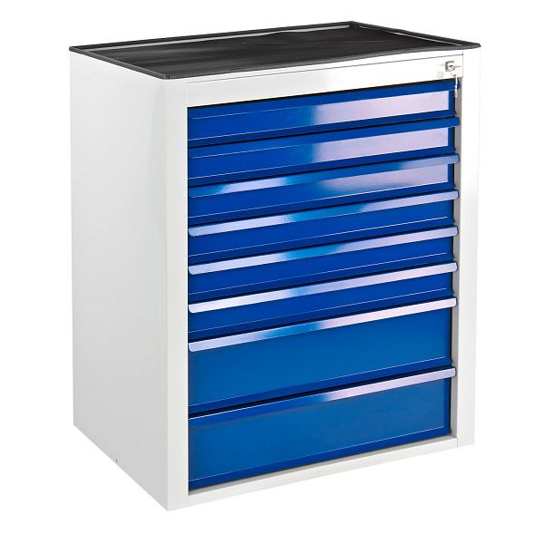 Armoire à tiroirs ADB "MAMMUT" Maxi 8 tiroirs avec dosseret, gris clair/bleu clair, 24771