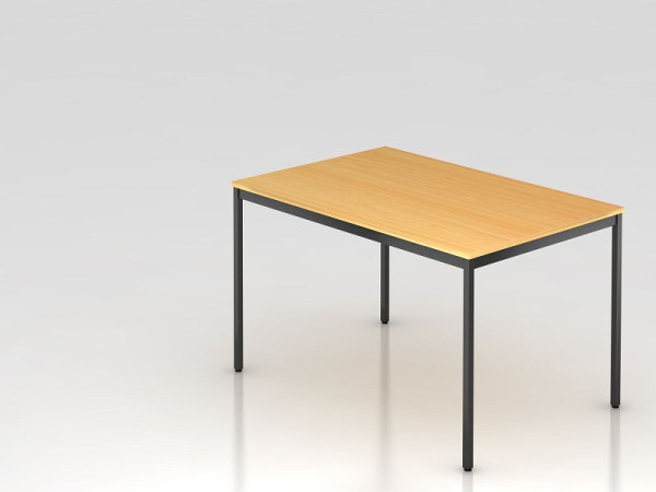 Hammerbacher table de réunion base carrée 120x80cm hêtre, forme rectangulaire, VVS12/6/D