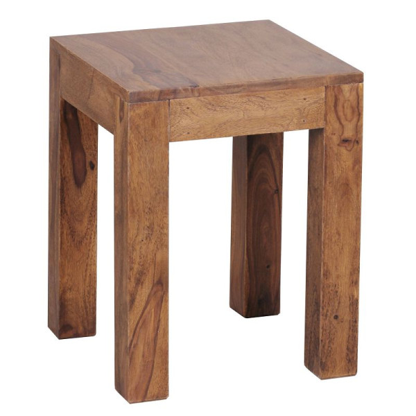 Wohnling table d'appoint MUMBAI en bois de Sesham massif 35 x 35 cm, design style maison de campagne marron foncé, WL1.588