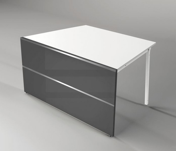 Élément de table Kerkmann avec un côté incliné et un côté droit, Atlantis, L 1350 x P 820 x H 750 mm, anthracite/blanc, 22349513