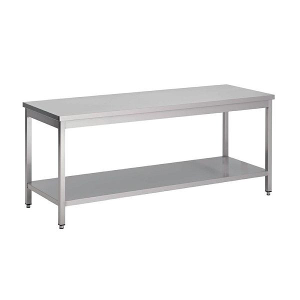 Table de travail Gastro M avec étagère 200x60x85cm, GS008